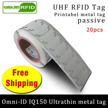 Ultra ince metal etiket omni-NUMARASI İQ150 915m 868m İmpinj EPC 20pcs UHF RFID MR6 ücretsiz kargo yazdırılabilir sentetik pasif RFID etiket 8