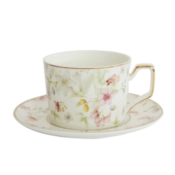 Lüks Kahve fincan ve çay tabağı Seti Japon Kemik Çini porselen çay fincan ve çay tabağı Türk Tazas Ceramica Mutfak Malzemeleri AB50BZ