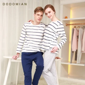 Çift Pamuk Pijama Set Uzun kollu Pantolon Bayanlar Pijama Takım Rahat Homeweae İle Üst + Pantolon Ev Giyim Sıcak Satış 10