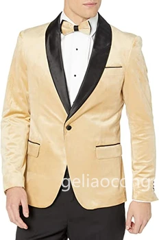 Khıkı / Kırmızı Kadife Bir Düğme Kadife Blazer Ceket Erkekler 2021 Yeni Slim Fit Kulübü Parti düğün elbisesi Blazers Erkek Blazer Masculino 2