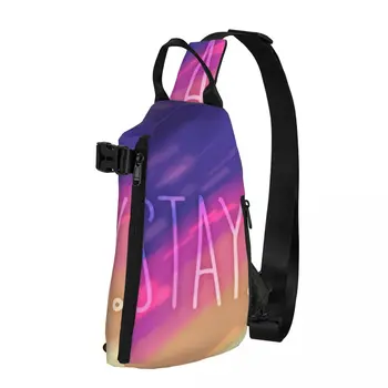 Kalmak albüm kapağı Sanat Tasarım omuz çantaları renk eğlenceli kelime Göğüs Çantası Kamp Motosiklet tek kollu çanta Okul Tasarımcı Crossbody Çanta 2