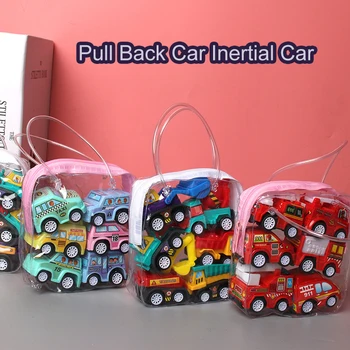 6 adet Geri Araba Modeli Oyuncak Çekme Oyuncaklar Mobil Araç itfaiye kamyonu Taksi Modeli Çocuk Mini Arabalar erkek çocuk oyuncakları Hediye Diecasts Oyuncak çocuklar için 1