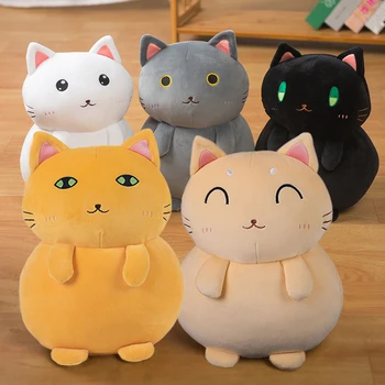Sıcak Güzel Kawaii Nimet Kedi peluş oyuncaklar Dolması Sevimli Kedi Şişman Bebek Güzel Hayvan Yastık Yumuşak Karikatür Yastık Çocuk noel hediyesi 15