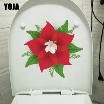 YOJA 20.2X19. 1CM Sevimli Kırmızı Çiçek Oturma Odası Duvar Sticker Çocuk Odası Dekor WC Tuvalet Çıkartması T1-1979 11