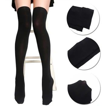 Tiki Tarzı Düz Renk Çorap Sıcak Uyluk Yüksek Çorap Kadınlar için Bir Boyut FOU99 15