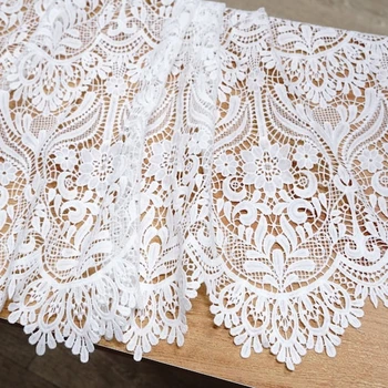 1 yard Zarif Venedik Gipür Dantel Kumaş Oymak Suda çözünür Dantel kumaş DIY Konfeksiyon İçin Parti düğün elbisesi Houte Couture 15