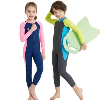 Yaz Çocuk Mayo Hazır Stok Çocuk Wetsuit Dalış giyim Uzun kollu Tütsü Mayo Güneş Koruyucu Hızlı Gövde Yüzme