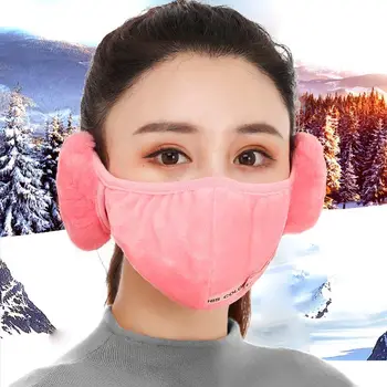 Kadın Açık Kadife Sıcak Maskeleri ağız maskesi Kulak İsıtıcı Earlap Mascarillas Kış Earmuffs