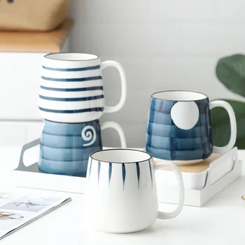 Yaratıcı seramik kahve fincanı kahve süt kupası kişisel ofis büyük kapasiteli çay bardağı suyu çift ev mobilya fincan