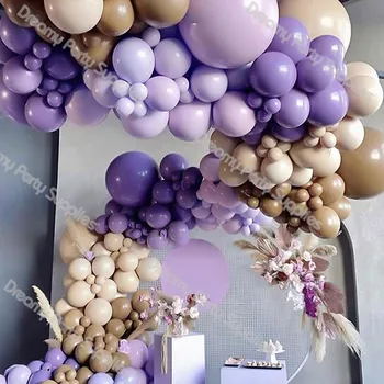 Mat Mor Kız Doğum Günü Balon Kemer Kiti Çift Kayısı Kahve Balonlar Garland Düğün Bebek Duş Süslemeleri Lateks Globos