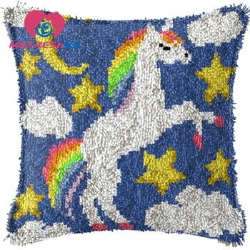 Unicorn Mandalı kanca pilowcase kitleri halı nakış çapraz dikiş yastık kendin yap düğme halı nakış yastık foamiran