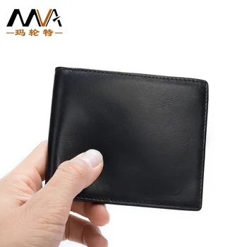 Hakiki deri cüzdan RFID Anti-manyetik Kafa Katman Dana İş erkek küçük cüzdan Çoklu kart bozuk para cüzdanı 13