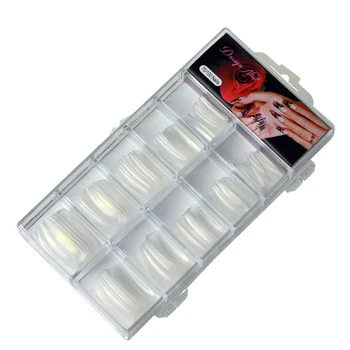 100 Adet / kutu Şeffaf Akrilik UV Jel Fransız Nail İpuçları Tam Kapak Salon Kullanımı Nail Art Yapay Uzatma Çivi NA067 13