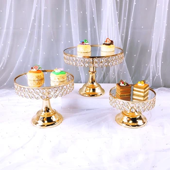 1 adet altın kek raf seti, kek tepsisi, kek araçları, ev dekor, tatlı masa, Düğün ekran