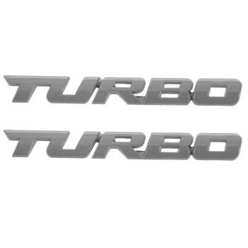 2X TURBO Evrensel Araba Motosiklet Oto 3D Metal Amblem Rozeti çıkartma, Gümüş