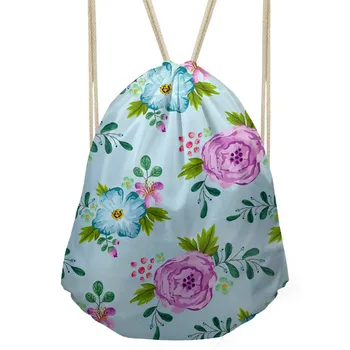 Güzel Çiçek Tarzı İpli Çanta Kadın Mini Kız Kelebek okul çantası Sırt Çantası Rahat Polyester Seyahat Softback 9