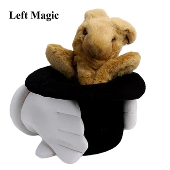Tavşan Şapka Kukla (Kahverengi / Sarı) sihirli Hileler Sevimli Küçük Tavşan Görünen Magia Sahne Yanılsamalar Hile Mentalism Komedi Prop 12