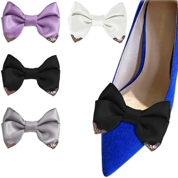 Klasik Yay ayakkabı tokaları Altın Tokaları Ayakkabı Dekorasyon Düğün Düz Renk Ayrılabilir Pompaları Aksesuarları Kadınlar Kızlar için 2 Adet 9