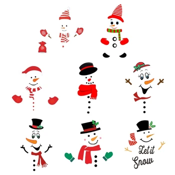 Noel Karikatür Kardan Adam Manyetik Buzdolabı Sticker buzdolabı mıknatısı Çıkartmalar 16