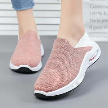 Yeni Örgü Kadın Sneakers Nefes vulkanize ayakkabı Kadın Hafif spor ayakkabı kaymaz Rahat Ayakkabılar Zapatillas Mujer 15