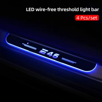 LED Karşılama pedallı araba sürtme plakası Pedalı Kapı Eşiği Yolu İşık BMW E36 E46 3 Serisi E38 E39 5 & 7 İç Aksesuarları 13