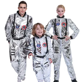 Erkekler Astronot Alien Spaceman Kostüm Karnaval Parti Yetişkin Kadın Kıyafetleri Cadılar Bayramı Kostümleri Grubu Aile Cosplay Eşleşen Giyim