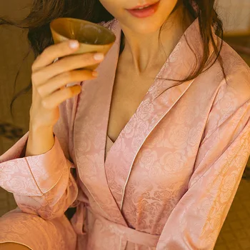 Saten Gelin Düğün Robe Elbise Kadın Gecelik Rahat Nedime Kimono Bornoz Gevşek Rayon Pijama Bayan Samimi İç Çamaşırı 11