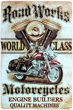 Motosiklet Tabela Metal Retro Duvar Dekoratif Poster Cafe Garaj Motor Kulübü Sanat Demir Boyama 12 * 8 İnç 19
