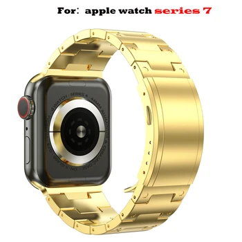 Yüksek Kaliteli Metal Paslanmaz Çelik saat kayışı Apple ürünü İçin 7SE akıllı saat bilezik apple saat bandı UTHAI F40 5