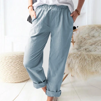 Kadınlar katı Pantolon Yaz ve Sonbahar Yeni Gevşek rahat pantolon Kadın uzun pantolon Moda Rahat Yüksek Bel Pantolon 2023