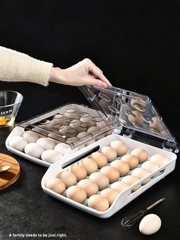 Buzdolabı Çekmece tipi Yumurta saklama kutusu Mutfak Gıda Bitirme Rafı Ev Yumurta saklama kutusu Mutfak Ayrı Dondurucu Mühür Kutusu 2022 18