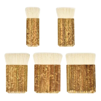 5 Boyutu Hake Blender Fırçası, Bambu Saplı Fırçalar Geniş Yün Fırçalar Suluboya Fırçaları Fırın Yıkama, Toz Temizleme 19