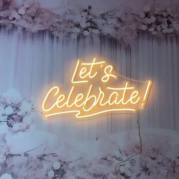 Hadi Kutlamak İşareti Düğün Dekor Parti Arka Plan Kişiselleştirilmiş Yaratıcı doğum günü hediyesi El Yapımı Ev Duvar Özel Neon Burcu 3