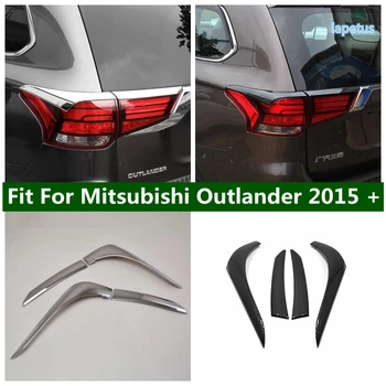 Karbon Fiber Bak Arka park lambaları Lamba Kapağı Trim 4 ADET Fit Mitsubishi Outlander 2015 - 2021 İçin Krom Dış Aksesuarlar 12