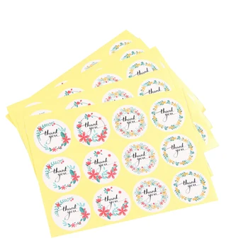 1200 adet / grup 'Teşekkür Ederim' Renkli Garland Kraft Kağıt Sızdırmazlık DIY Dekoratif Sticker Craft Etiketler Scrapbooking Toptan 19