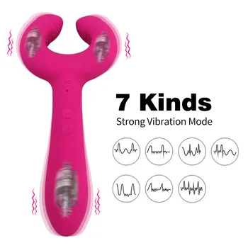 7 Hızları Masaj Kadın Mastürbasyon Üçlü Vibratörler G Noktası Vajina Klitoris Çiftler Payı Kilit Halkası Penis Yetişkin Seks Oyuncakları Dükkanı