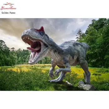 5D Elmas Boyama Dinozor Sanat Kiti Tam Elmas Kare Ev Dekorasyon Nakış Resim 19