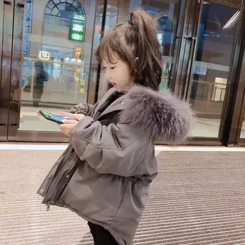 Büyük Kürk Yaka Kore Tarzı Çocuklar Aşağı Parkas Beyaz Ördek Aşağı Dolum Çocuk Kış Ceket Kalın Sıcak Erkek Kız Aşağı ceketler