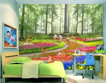 Özel fotoğraf 3d odası duvar kağıdı dokunmamış duvar rüya orman çiçekler dekorasyon boyama 3d duvar resimleri duvar kağıdı duvarlar için 3 d 19
