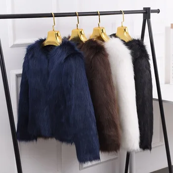 Kürk taklit kürk ceket Kore versiyonu uzun tilki saç kadın kısa ceket moda rahat 12