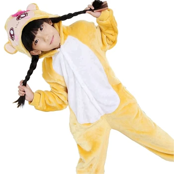 Yeni Çocuk hayvanlı pijama Kış sıcak Kız Erkek Çocuk Pijama Karikatür Maymun Cosplay Onesie Kapşonlu Sevimli Pijama 9