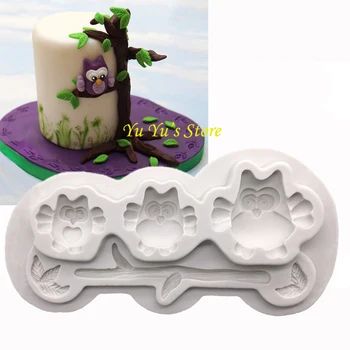 Baykuş Ve Ağaç silikon kalıp fondan Kek dekorasyon Araçları Şeker Çikolata Gumpaste Kalıp 14