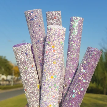 QİBUMAY A4size Mor Tıknaz Glitter Kumaş Kalın PU Deri Yay Malzemeleri El Sanatları DIY Yay Aksesuarları Parti Dekorasyon 17