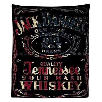 Jack Şişe Etiketi Viski Distile İçecek En İyi Logo Siyah Arka Plan Posteri Serisi Goblen Ho Me Lili 18