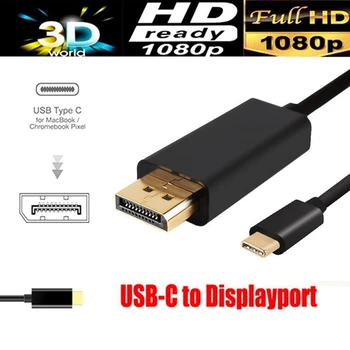 1.8 M USB C ekran bağlantı noktası kablosu (4K@60Hz) USB 3.1 Tip C DP 4K HDTV adaptörü için Galaxy S9 Huawei 13