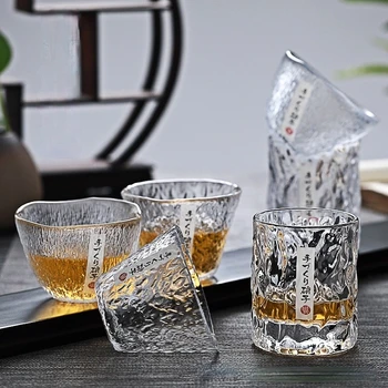 El yapımı Japon Dövülmüş Yabancı şarap bardağı viski bardağı Ev Yaratıcı bira bardağı Kristal Cam cam kupa Drinkware 9