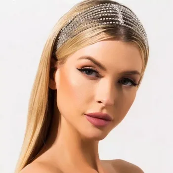 Mizaç Çok Katmanlı Taklidi saç bandı Moda Taklidi Kafa Zinciri Alın Kafa Bandı Prenses Kadınlar için Tiara Headdress 17
