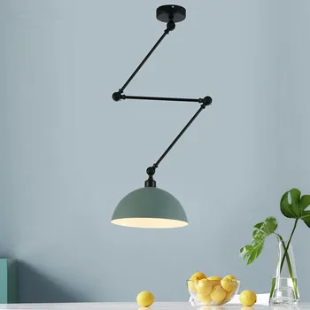Iskandinav ayarlanabilir uzun kol kolye ışık LED E27 Metal asılı ışıklar oturma odası yatak odası yemek odası için kolye ışıkları