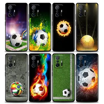 Tutku Futbol Kılıfı İçin Xiaomi Mi 11 Lite 5G NE 11T 11X 12 Pro Silikon Funda Poco X3 M3 F3 M4 Pro Kapak Yangın Futbol Topu 17