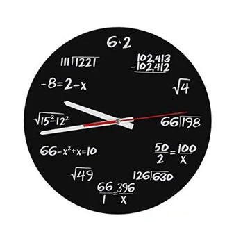 Matematik Duvar Saati, Matematik Formülleri Saat Yarışması Saat Siyah Ve Beyaz Benzersiz Matematik Denklemi Saat Ev, Ofis İçin 19